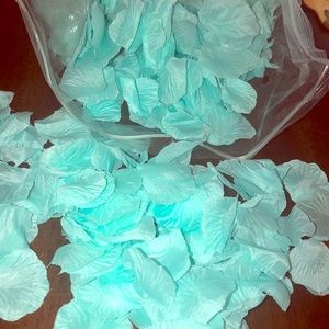 1000 teal silk rose petals